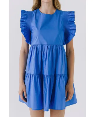 English Factory Women's Ruffled Babydoll Mini Dress