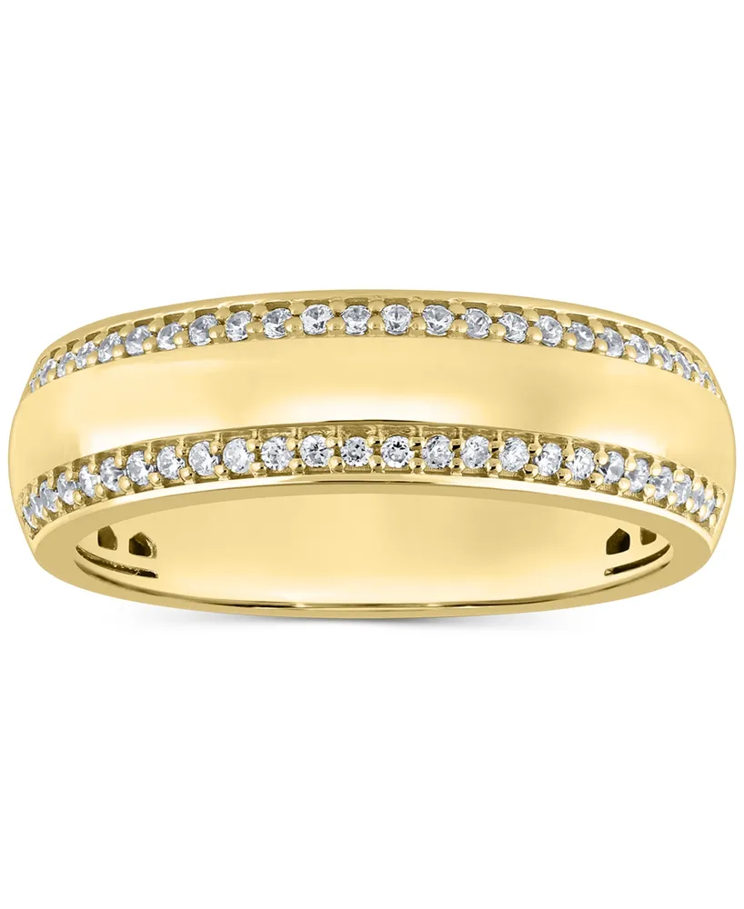 Men's Diamond Two Row Band (1/3 ct. t.w.) in 10k Gold