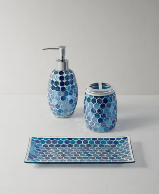 Decor Studio Star Blue Mosaic 3-Pc. Bath Accessory Set