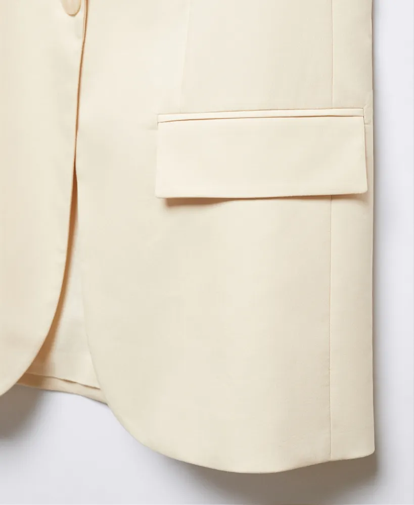 Mango Women's Pockets Detail Long Waistcoat