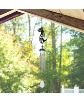 25" Long Metal Black Mermaid Silhouette Wind Chime