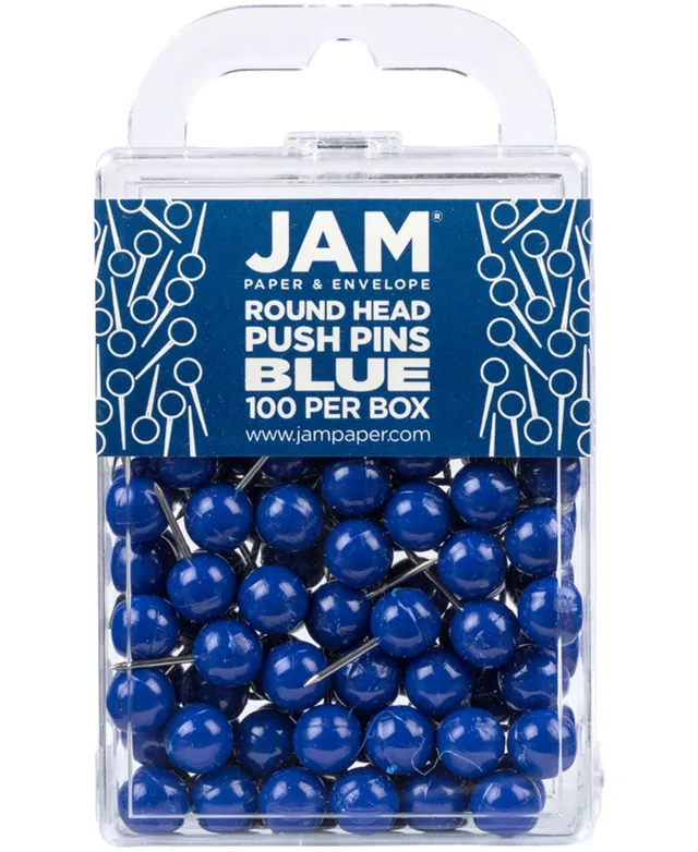 Jam Paper Colorful Push Pins - Round Head Map Thumb Tacks Pushpins