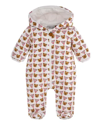 Guess Baby Boys Interlock All Over Print Footed Coverall