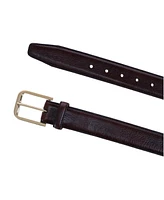 Trafalgar Men's 35MM Pebble Grain Leather Belt with Gold Buckle