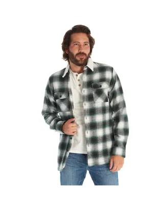 Px Clothing Men's Faux Fur Lined Plaid Shirt Jacket