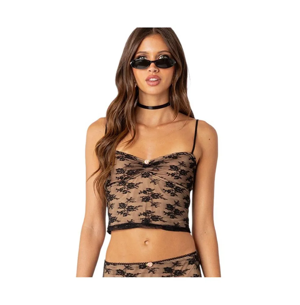 EDIKTED Gianna Sheer Lace Camisole