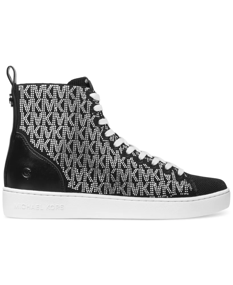 Michael Michael Kors Women's Edie Knit Lace-Up High-Top Sneakers