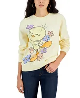 Love Tribe Juniors' Floral Tweety Graphic Sweatshirt