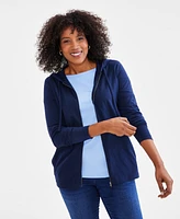 Style & Co Women's Zip-Front Hooded Sweatshirt, Created for Macy's