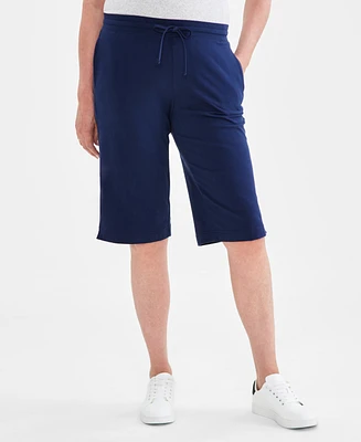 Style & Co Women's Mid Rise Sweatpant Bermuda Shorts, Created for Macy's