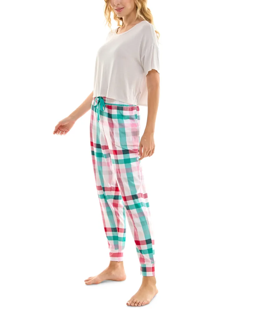 Roudelain Women's Printed Drawstring Jogger Pajama Pants