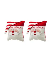 Glitzhome 2 Pack Hooked 3D Santa Pillow