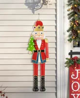 Glitzhome 43.25" H Metal Christmas Nutcracker Yard Stake or Standing Decor or Hanging Decor