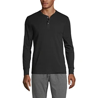 Lands' End Men's Knit Rib Pajama Henley T-Shirt