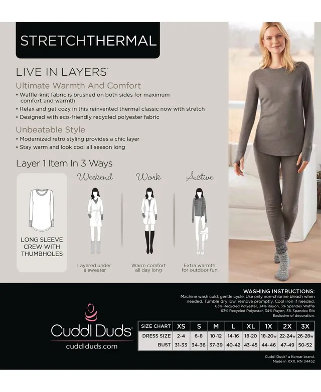 Warm Essentials by Cuddl Duds Women's Active Thermal Crewneck Top