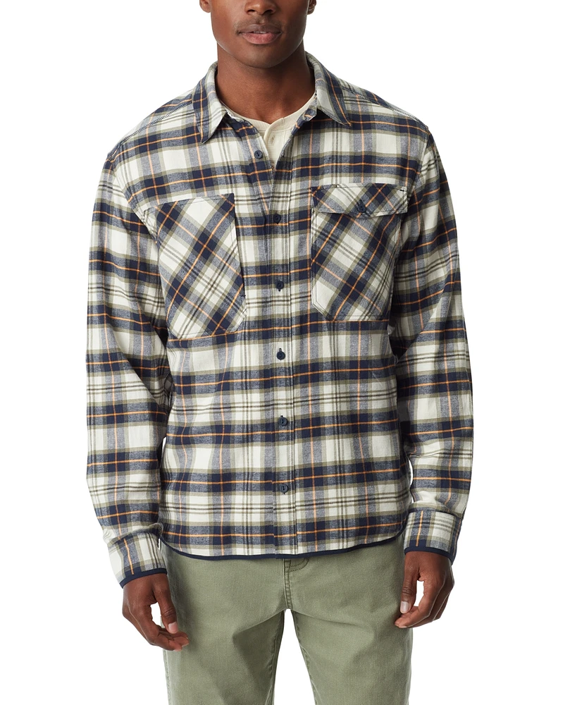 Bass Outdoor Men's Stretch Flannel Button-Front Long Sleeve Shirt