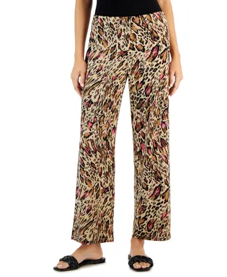 Jm Collection Women's Printed Knit Pull-On Pants, Created for Macy's
