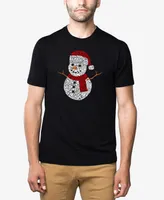 La Pop Art Men's Christmas Snowman Premium Blend Word T-shirt