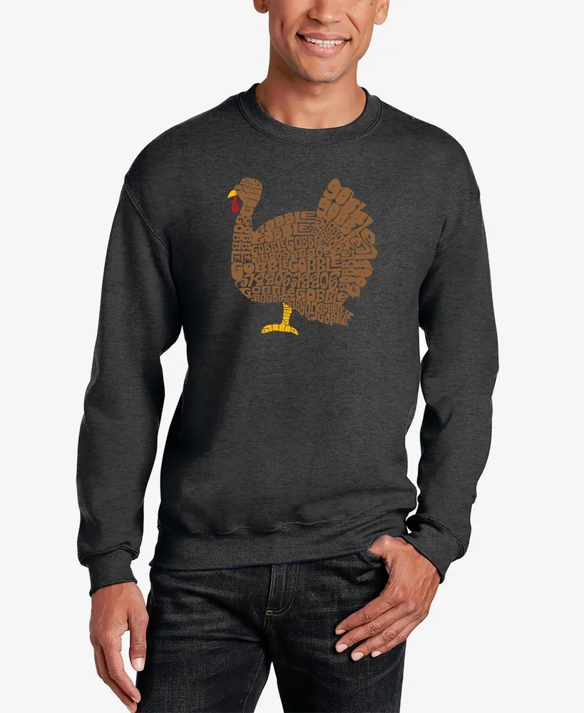 La Pop Art Men's Thanksgiving Word Crewneck Sweatshirt