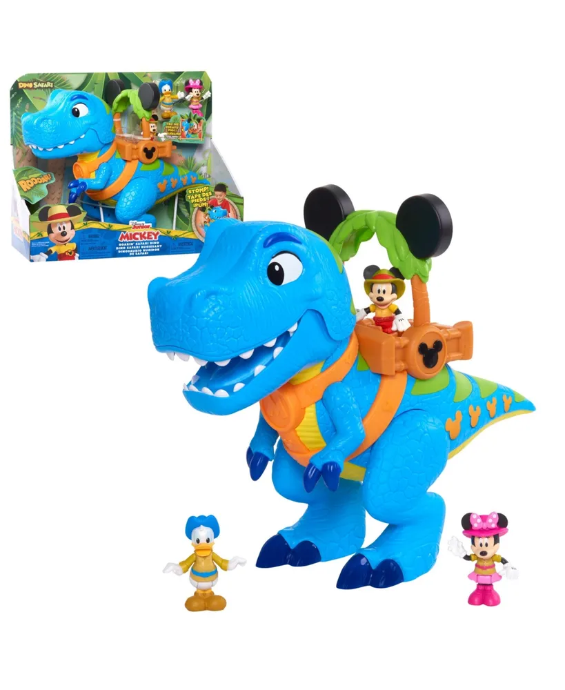 Disney Junior Mickey Mouse Roarin Safari Dino, 4-Piece Figures and Playset, Dinosaur