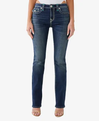 True Religion Women's Billie Super T Flap Straight Jeans