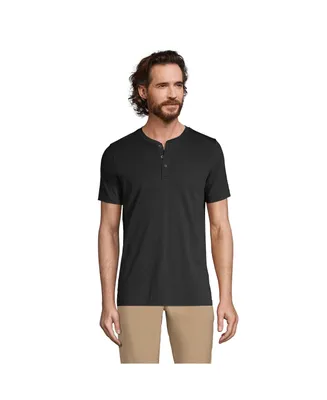 Lands' End Men's Short Sleeve Supima Jersey Henley T-Shirt