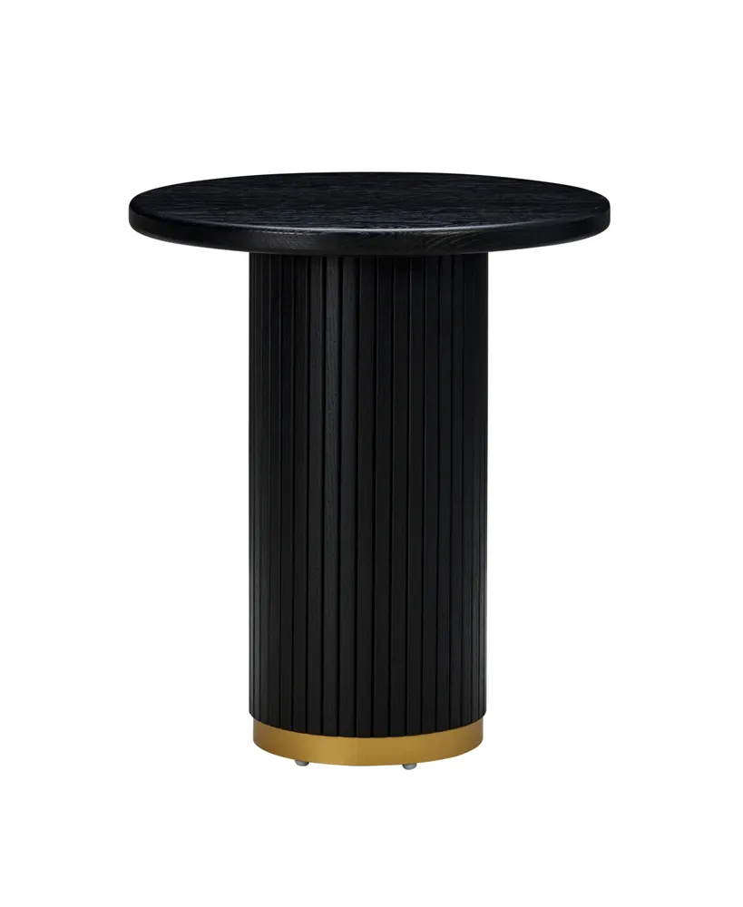 Tov Furniture 1 Piece Oak Brass Accent Entry Table