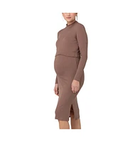 Ripe Maternity Ruby Rib Nursing Dress Mocha