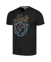 Men's Homage Charcoal New York Mets Shea Stadium Neon Hyper Local Tri-Blend T-shirt