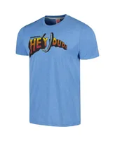 Men's and Women's Homage Light Blue Hey Dude Graphic Tri-Blend T-shirt