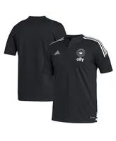 Men's adidas Black Charlotte Fc Henley Aeroready Polo Shirt