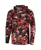 Men's Columbia Black Arkansas Razorbacks Pfg Terminal Tackle Omni-Shade Rippled Long Sleeve Hooded T-shirt