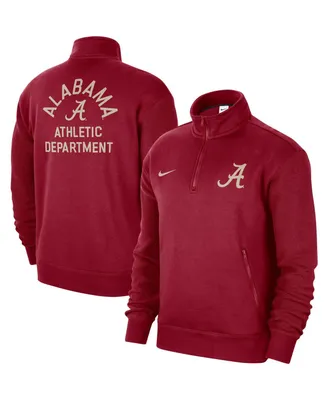 Men's Nike Crimson Alabama Tide Campus Athletic Department Quarter-Zip Sweatshirt