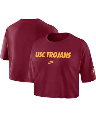 Women's Nike Cardinal Usc Trojans Wordmark Cropped T-shirt