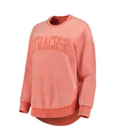 Women's Pressbox Orange Syracuse Ponchoville Pullover Sweatshirt