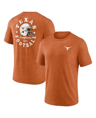 Men's Fanatics Heather Texas Orange Texas Longhorns Old-School Bold Tri-Blend T-shirt
