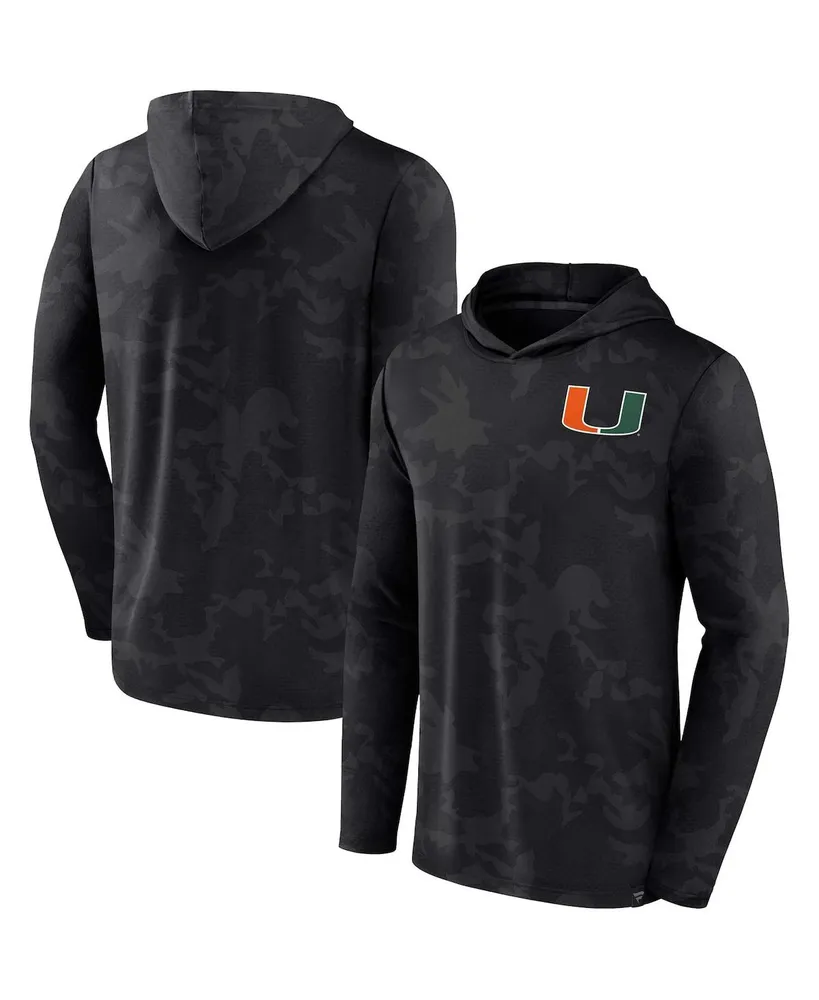 Men's Fanatics Black Miami Hurricanes Camo Hoodie Long Sleeve T-shirt