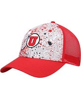 Men's Colosseum Gray, Red Utah Utes Love Fern Trucker Snapback Hat