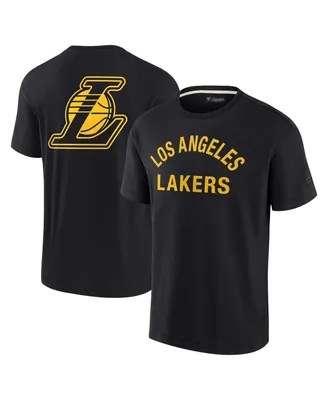 Men's and Women's Fanatics Signature Black Los Angeles Lakers Super Soft T-shirt