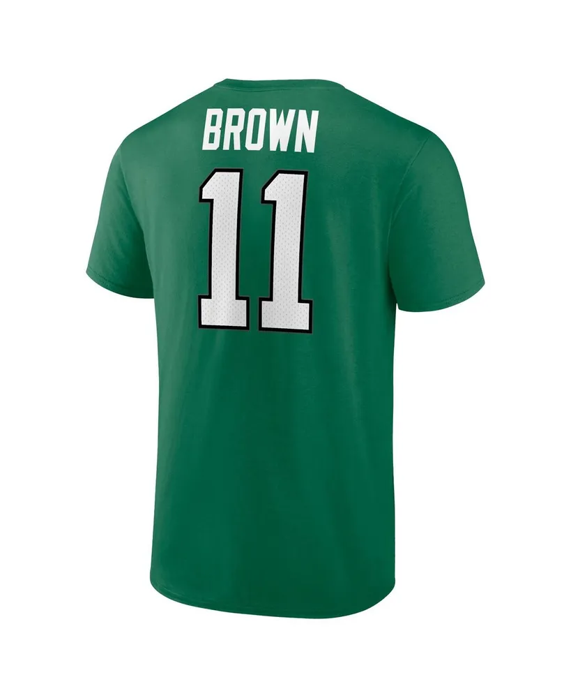 Men's Fanatics A.j. Brown Kelly Green Philadelphia Eagles Player Icon Name and Number T-shirt