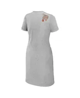 Women's Wear by Erin Andrews Heather Gray Texas Longhorns Knotted T-shirt Dress