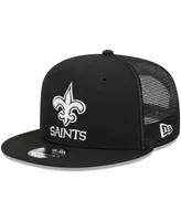 Men's New Era Black New Orleans Saints Main Trucker 9FIFTY Snapback Hat