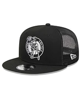 Men's New Era Black Boston Celtics Evergreen 9FIFTY Trucker Snapback Hat