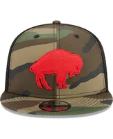 Men's New Era Camo Buffalo Bills Throwback Main Trucker 9FIFTY Snapback Hat