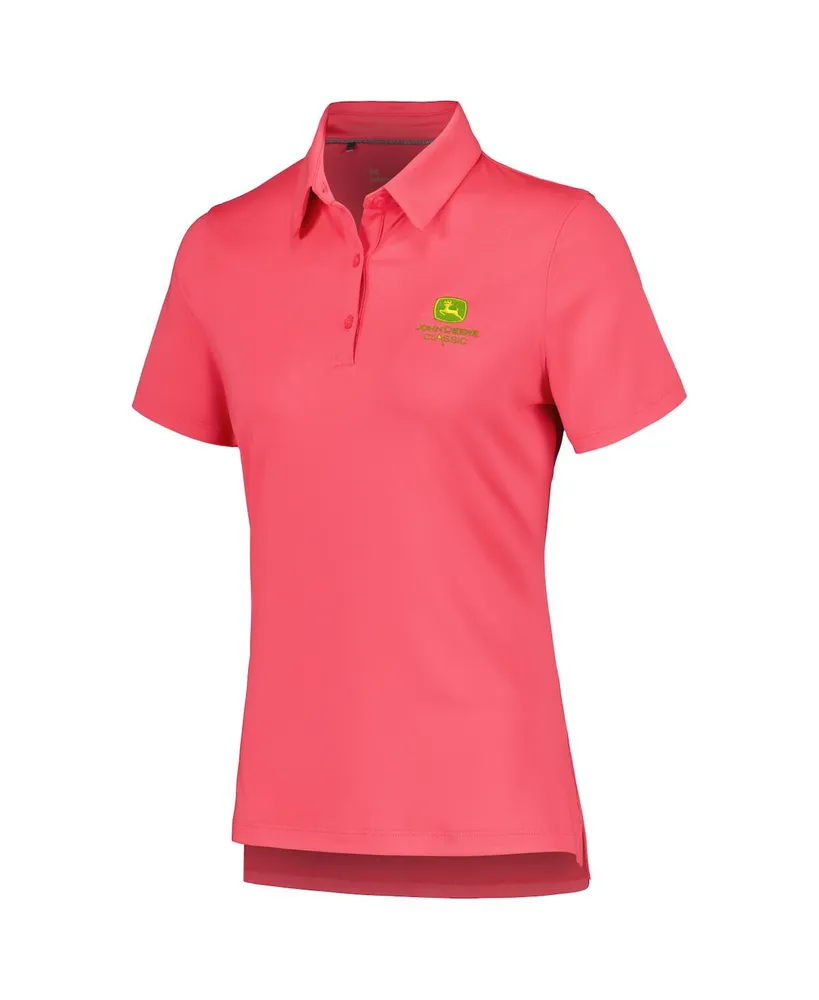 Women's Under Armour Pink John Deere Classic Tee To Green Polo Shirt