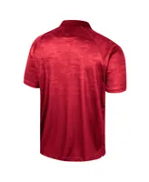 Men's Colosseum Red Houston Cougars Honeycomb Raglan Polo Shirt