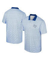 Men's Colosseum White, Royal Air Force Falcons Print Stripe Polo Shirt