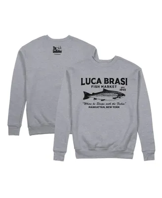 Men's Contenders Clothing Heather Gray The Godfather Luca Brasi Fish Market Pullover Sweatshirt