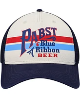 Men's American Needle Cream, Navy Pabst Blue Ribbon Sinclair Snapback Hat