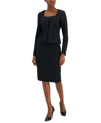 Nipon Boutique Women's Scoop-Neck Jacket & Pencil Skirt Suit